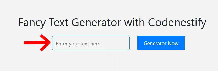 Step 1: Enter your text in the fancy text generator